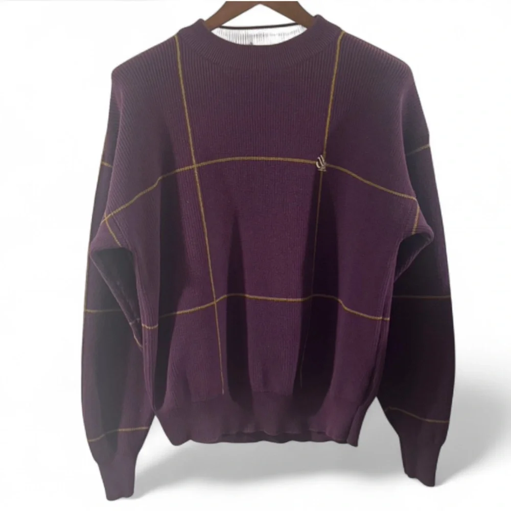 Vintage Nautica Purple/Gold Crewneck Sweater Size Men’s Large